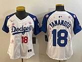 Women's Los Angeles Dodgers #18 Yoshinobu Yamamoto White Royal 2025 Tokyo Series Limited Stitched Jersey,baseball caps,new era cap wholesale,wholesale hats